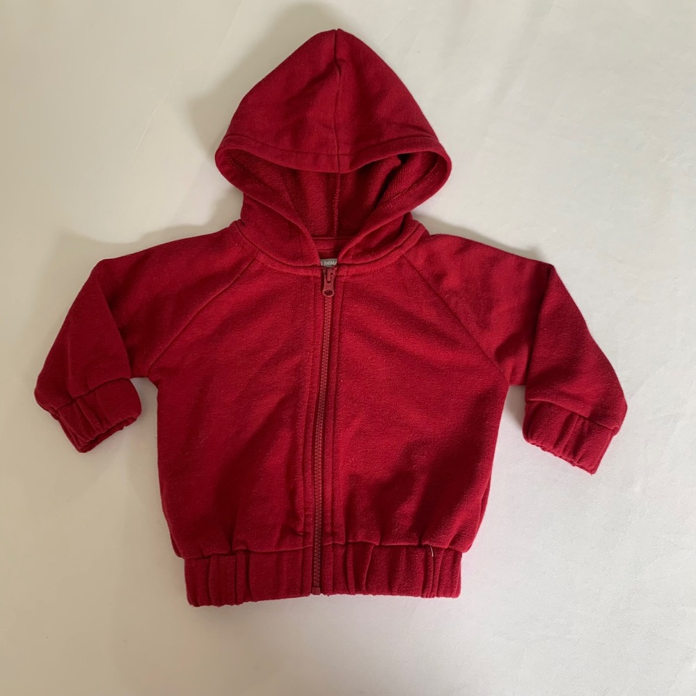 Garanimals Red Hooded Zip Up Sweatshirt Hoodie Baby 0-3‎ Months Casual Classic